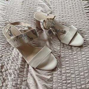 Cole Haan Women's Cream and Snake Print Sandals